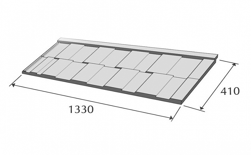 Композитная черепица METROTILE МетроВиксен серый, 1330*410 мм